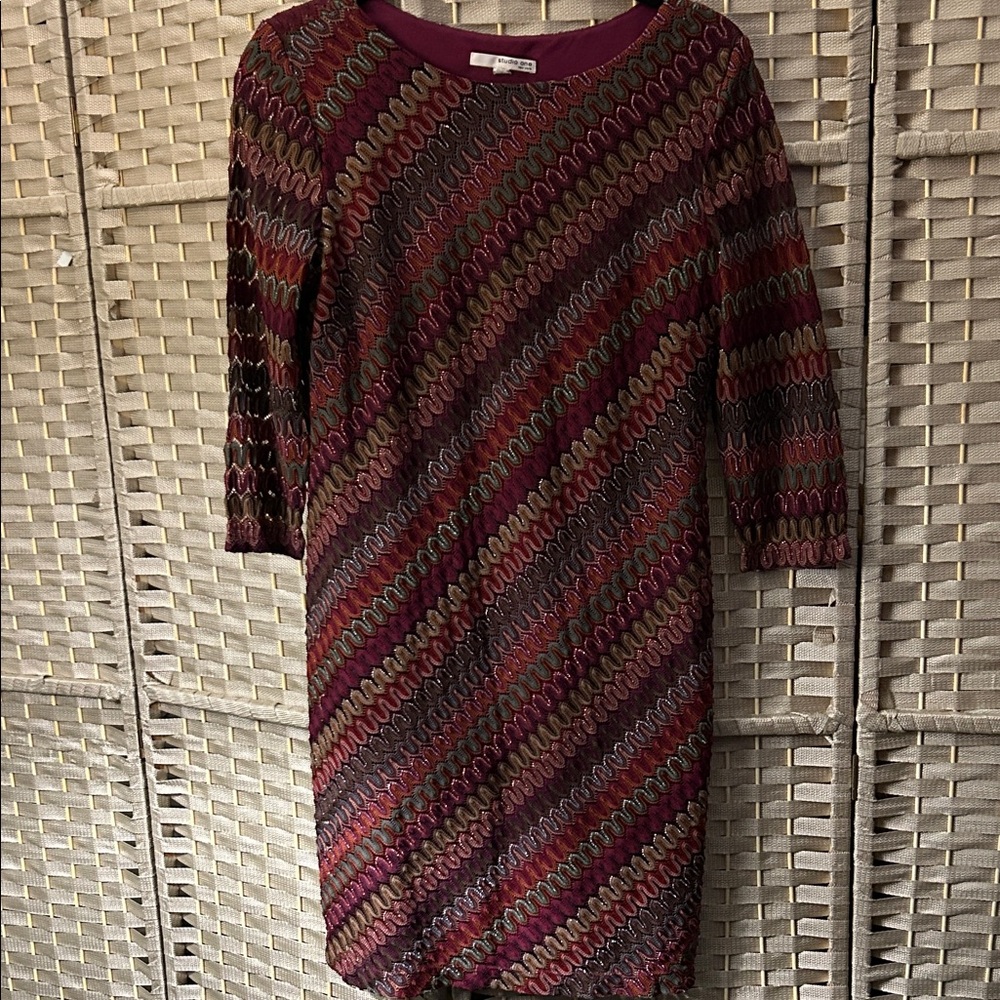 Chic Multicolor Long Sleeve Dress